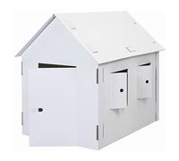 KREUL 39105 - joyPac Maisonnette en carton rigide blanc à peindre, à coller et à décorer Jeu pour enfant Taille XXL Dimensions env. 120 x 80 x 110 cm