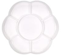Kreul 41818-Palette Plastique en Forme de Fleur avec 7 cavités, diamètre env, Blanche, pour mélanger Les Couleurs, White, Durchmesser ca. 17 cm