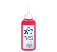 KREUL 42711 - Window Color rouge rubis 80 ml, Peinture pour vitres à base d'eau, avec surface structurée, pour verre, miroirs, carrelages et autres surfaces lisses