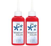 KREUL 42713 - Window Color rouge cerise 80 ml, peinture pour vitres à base d'eau, avec surface structurée, pour verre, miroir, carrelage et autres surfaces lisses (Lot de 2)