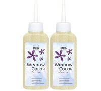 KREUL 42727 - Window Color or scintillant 80 ml, peinture pour fenêtres scintillante à base d'eau, pour surfaces lisses comme le verre, les miroirs et les carreaux (Lot de 2)