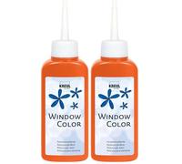 KREUL 42731 - Window Color orange 80 ml, peinture pour fenêtres à base d'eau, avec surface structurée, pour verre, miroirs, carrelages et autres surfaces lisses (Lot de 2)