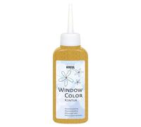 KREUL 42772 - Window Color peinture de contour, or 80 ml, pour une meilleure délimitation des motifs, pour les surfaces lisses comme le verre, les miroirs et les carreaux, Gold, 80.00 ml (Lot de 1)