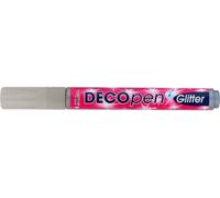 KREUL 46181 Deco Pen Glitter Stylo universel pour créer, écrire et décorer de petits cadeaux originaux avec pointe ogive, largeur de trait 1 à 3 mm, argent