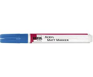 KREUL 46237 - Acryl Matt Marker Medium, avec pointe ogive env. 2-4 mm, bleu, peinture acrylique permanente mate à base d'eau, pour des accents filigranes