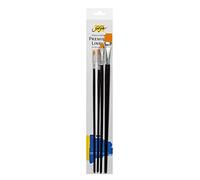 Kreul 47330 - Set de pinceaux d'artiste Solo Goya Goldhair Synthetics, 3 pinceaux Plats en Taille 4, 8 et 16 et Un Pinceau Rond en Taille 10, pour la Peinture Professionnelle à l'huile