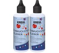 KREUL 49603 - Colle pour pierres précieuses, 80 ml, lavable jusqu'à 30 °C, sèche en transparence, sans solvant, à base d'eau, pour fixer des pierres précieuses (Lot de 2)