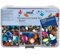 KREUL 49641 - Set de 1 000 pierres décoratives multicolores de tailles et formes différentes Pour créer des accessoires de mode et des objets de décoration intérieure