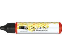 Kreul 49704 - Candle Pen, rouge, 29 ml, Crayon pour bougies avec pointe fine, peinture à la cire d'abeille pour décorer et peindre des bougies