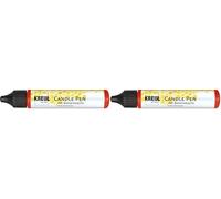 KREUL 49704 - Candle Pen, rouge, 29 ml, Crayon pour bougies avec pointe fine, peinture à la cire d'abeille pour décorer et peindre des bougies (Lot de 2)