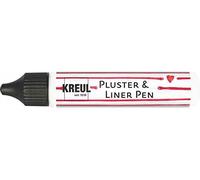 Kreul 49801 - Pluster et Liner Pen Blanc, 29 ML, Peinture Pluster pour décorer et orner, pour des Effets décoratifs en Augmentant de Volume dans Le Four, avec Fer à Repasser ou sèche-Cheveux