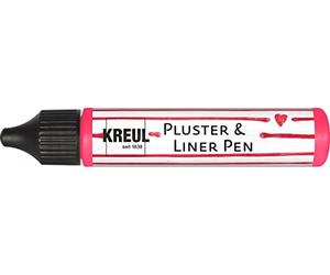 KREUL 49823 - Pluster & Liner Pen Neon Pink, 29 ml, peinture pour plusters qui brille sous la lumière noire pour décorer et orner