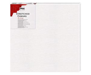 Kreul 591010 - Toile stretch 10 x 10 cm de qualité d'entrée de gamme, idéale pour les peintures acryliques et gouaches, toile en coton apprêtée 4 couches