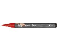 Kreul 62101 Stylo de tatouage rouge, épaisseur de trait 0,5-3 mm, encre cosmétique à base d'eau, tenue jusqu'à 5 jours, testé dermatologiquement, végétalien, sans parabène