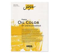 Kreul 68021 - Solo Goya Paper Color, Bloc de Peinture à l'huile et à l'acrylique, env. 24 x 32 cm, 300 g/m², 10 Feuilles, sans Acide, Blanc Naturel, pour Les peintures à l'huile et acryliques