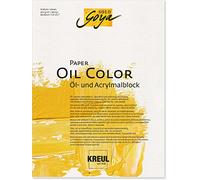 Kreul 68022 - Solo Goya Paper Color, Bloc de Peinture à l'huile et Acrylique, env. 30 x 40 cm, 300 g/m², 10 Feuilles, sans Acide, Blanc Naturel, pour Les peintures à l'huile et acryliques