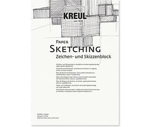 Kreul 69001 - Paper Sketching, Bloc à Dessin et à Croquis, 20 Feuilles, 120 g/QM, DIN A5, Blanc, Surface Lisse, sans Acide et résistant au vieillissement