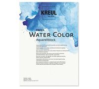 Kreul 69011 - Paper Water Color, Bloc d'aquarelle, DIN A4, 200 g/m, 10 Feuilles, sans Acide et résistant au vieillissement, Blanc Naturel, pour la Peinture avec Aquarelle et Gouache