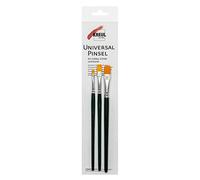 Kreul 723019 - Set de pinceaux universels Basic Synthetics, 3 pinceaux Plats en Taille 4, 8 et 12, pour l'art, Les Loisirs et l'école