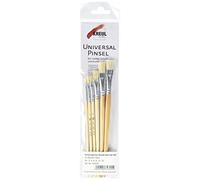 KREUL 723025 - Set de pinceaux universels en Soie, 6 pinceaux Plats dans Les Tailles 2, 4, 6, 8, 10 et 12, pour l'art, Les Loisirs et l'école