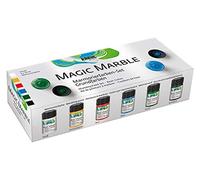 KREUL 73600 - Magic Marble Set de 6 boîtes de peinture marbrée de 20 ml Pour des effets marbrés par trempage sur le bois, le verre, etc.