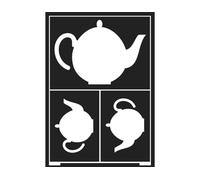 Kreul 74858 Pochoir design flexible en forme de théière A5, flexible, autocollant et réutilisable, pour des créations personnalisées