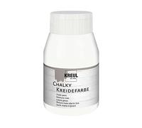 Kreul 75111 - Peinture à la craie Chalky, White Cotton, bouteille plastique de 500 ml, couleur douce - mate, couvrant comme une crème, séchage rapide, pour des effets de look usé