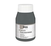 Kreul 75122 - Chalky Peinture à la Craie, Volcanic Gray, Bouteille Plastique de 500 ML, Couleur Douce - Mate, Couvrant comme Une crème, séchage Rapide, pour des Effets à l'aspect usé