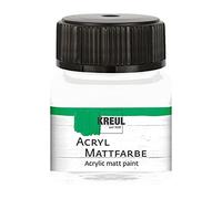 KREUL 75201 - Peinture acrylique mate, blanc en pot de 20 ml, peinture crémeuse et couvrante, séchage rapide, à base d'eau, convient à de nombreux supports différents