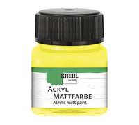 KREUL 75203 - Peinture acrylique mate jaune dans un verre de 20 ml, couvrant, à base d'eau, à séchage rapide, adaptée à de nombreuses surfaces différentes