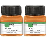 KREUL 75204 - Peinture acrylique mate, orange en pot de 20 ml, peinture crémeuse et couvrante, séchage rapide, à base d'eau, convient à de nombreux supports différents (Lot de 2)