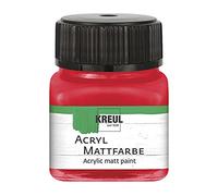 KREUL 75205 Peinture acrylique mate rouge dans un verre de 20 ml, crème couvrante, à séchage rapide, peinture à base d'eau, convient pour de nombreux supports différents