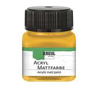 KREUL 75221 Peinture acrylique mate jaune doré dans un verre de 20 ml, crème couvrante, à séchage rapide, peinture à base d'eau, convient pour de nombreux supports différents