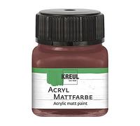 KREUL 75236 - Peinture acrylique mate marron de 20 ml en verre de 20 ml, peinture à base d'eau à séchage rapide, adaptée à de nombreuses surfaces différentes