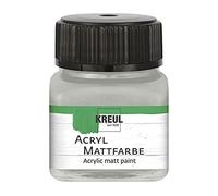Kreul 75237-Peinture Acrylique Mate, Argent en Pot, Peinture crémeuse et couvrante, séchage Rapide, à Base d'eau, Convient à de Nombreux Supports différents, Silver, 20 ml (Lot de 1), Set de 20 Pièces