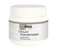 Kreul 75311 - Peinture à la Craie Chalky, White Cotton en Pot Plastique de 150 ML, Couleur Douce - Mate, Couvrant comme Une crème, séchage Rapide, pour des Effets de Look usé