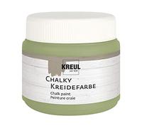 Kreul 75318 - Chalky Peinture à la Craie, Velvet Olive en Pot Plastique de 150 ML, Couleur Douce - Mate, Couvrant comme Une crème, séchage Rapide, pour des Effets en Look usé