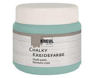 Kreul 75326 - Peinture à la craie Chalky, Ice Mint en pot plastique de 150 ml, couleur douce - mate, couvrant comme une crème, séchage rapide, pour des effets de look usé
