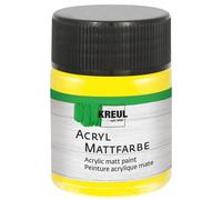 KREUL 75503 - Peinture acrylique mate, jaune en pot de 50 ml, peinture crémeuse et couvrante, séchage rapide, à base d'eau, convient à de nombreux supports différents