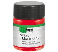 KREUL 75505 - Peinture acrylique mate, rouge en pot de 50 ml, peinture crémeuse et couvrante, séchage rapide, à base d'eau, convient à de nombreux supports différents