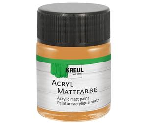 KREUL 75507 - Peinture acrylique mate, ocre en pot de 50 ml, peinture crémeuse et couvrante, séchage rapide, à base d'eau, convient à de nombreux supports différents