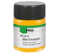 KREUL 75521 - Peinture acrylique mate, jaune d'or en pot de 50 ml, peinture crémeuse et couvrante, séchage rapide, à base d'eau, convient à de nombreux supports différents