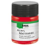 KREUL 75572 - Peinture acrylique mate, rouge foncé en pot de 50 ml, peinture à base d'eau, couvrante et crémeuse, séchage rapide, convient à de nombreux supports différents