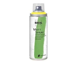 Kreul 76312 - Spray de Couleur Jaune, 200 ML, Peinture en Spray Mate Classique à Base d'eau, hautement pigmentée et résistante à l'eau, résistante au polystyrène, pour intérieur et extérieur