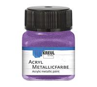 KREUL 77281 - Peinture Acrylique Métallique, 20 ml verre en lilas, peinture acrylique glamour à effet métallique à base d'eau, couvrant comme une crème, séchage rapide et résistant à l'eau