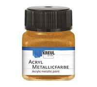 Kreul 77283 - Peinture acrylique métallisée, 20 ml verre en bronze doré, peinture acrylique glamour à effet métallique à base d'eau, couvrante et crémeuse, séchage rapide et résistante à l'eau