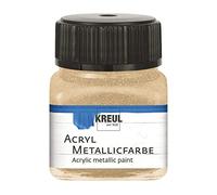 KREUL 77284 - Peinture Acrylique Métallique, 20 ml verre en champagne, peinture acrylique glamour à effet métallique à base d'eau, couvrant comme une crème, séchage rapide et résistant à l'eau