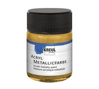 KREUL 77571 - Acryl Peinture acrylique métallisée Doré Pot en verre de 50 ml Peinture à base d’eau opaque et crémeuse avec un effet métallisé glamour Sèche rapidement et résiste à l’eau
