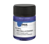 Kreul 77576 - Acrylique Métallique, 50 ml verre en violet métallique, peinture acrylique glamour à effet métallique à base d'eau, couvrante et crémeuse, séchage rapide et résistante à l'eau