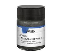 Kreul 77578 - Acrylique Métallique, 50 ml verre en anthracite métallique, peinture acrylique glamour à effet métallique à base d'eau, couvrant crémeux, séchage rapide et résistant à l'eau
